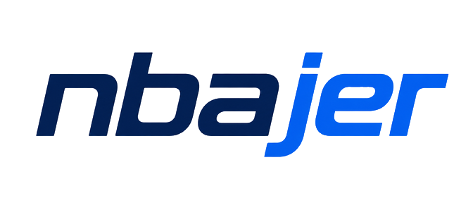 nbajer logo on a dark sci-fi background